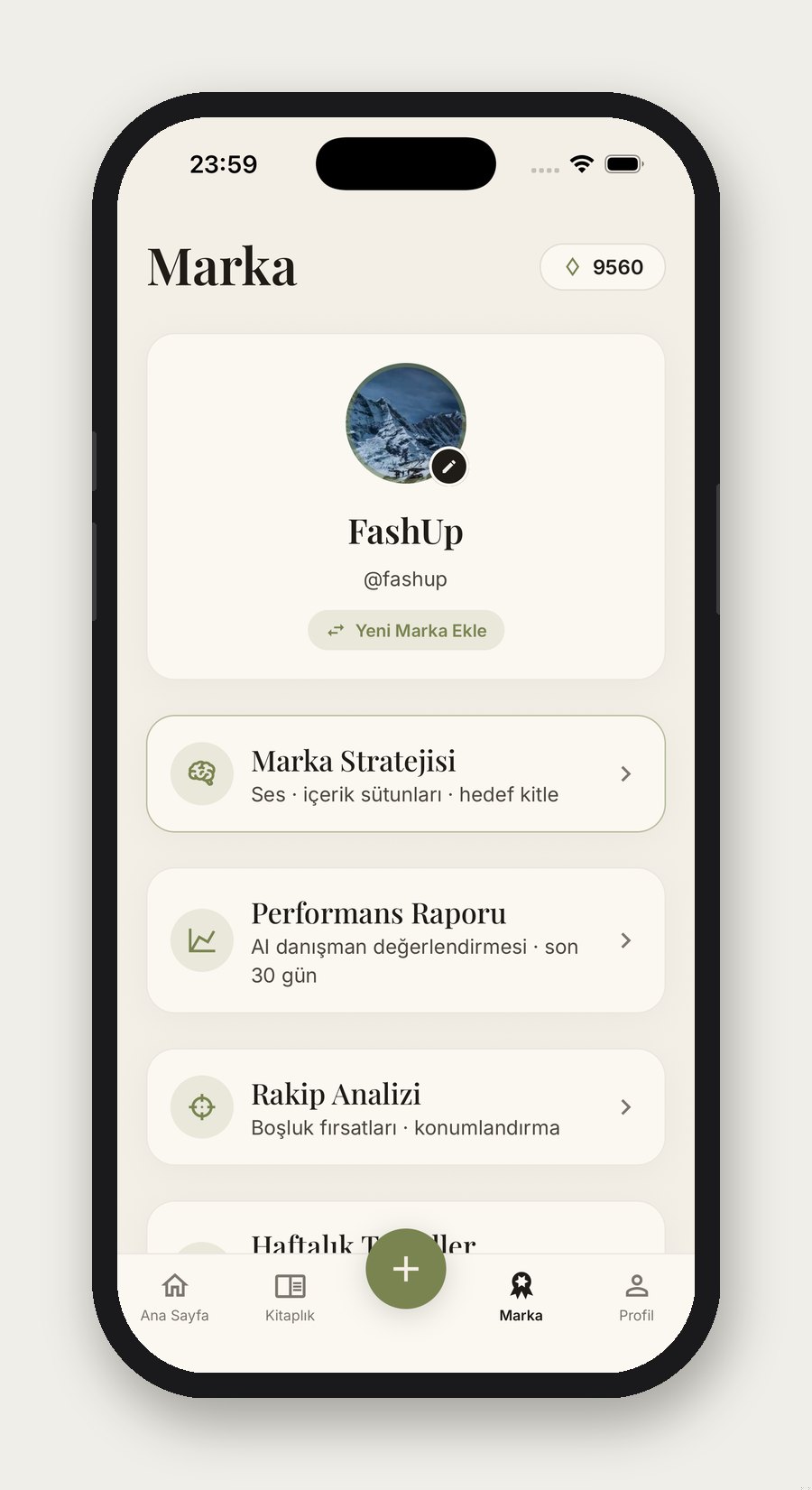 Marka merkezi — strateji, rapor, rakip analizi
